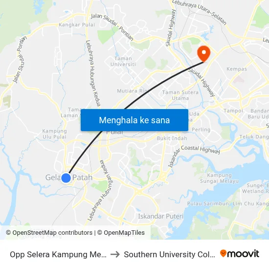 Opp Selera Kampung Melayu to Southern University College map