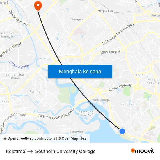 Beletime to Southern University College map