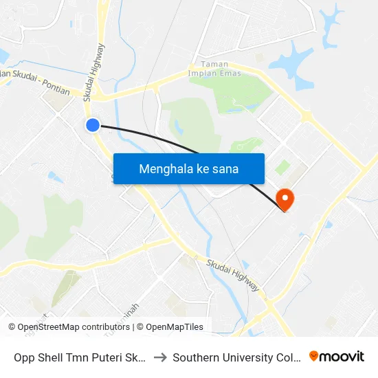 Opp Shell Tmn Puteri Skudai to Southern University College map