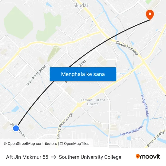 Aft Jln Makmur 55 to Southern University College map
