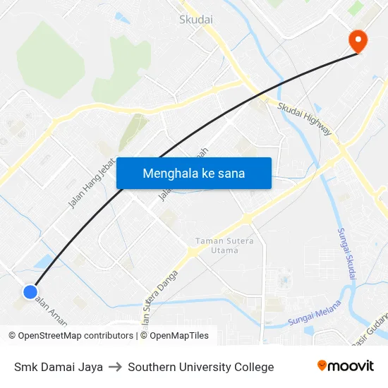 Smk Damai Jaya to Southern University College map