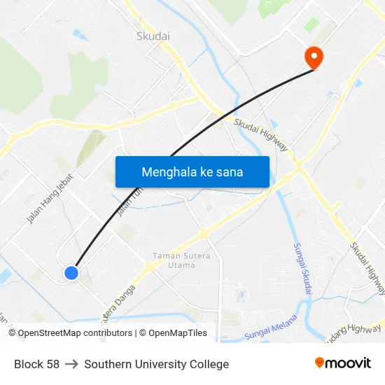 Block 58 to Southern University College map