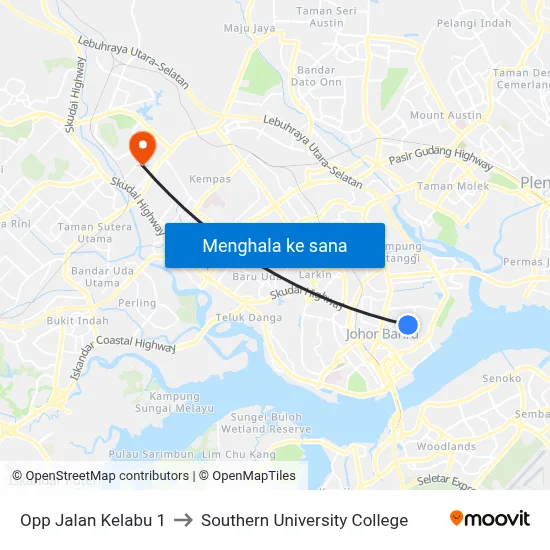 Opp Jalan Kelabu 1 to Southern University College map