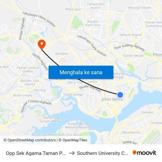 Opp Sek Agama Taman Pelangi to Southern University College map