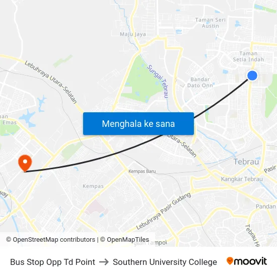 Bus Stop Opp Td Point to Southern University College map