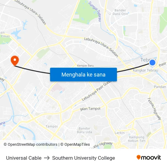 Universal Cable to Southern University College map