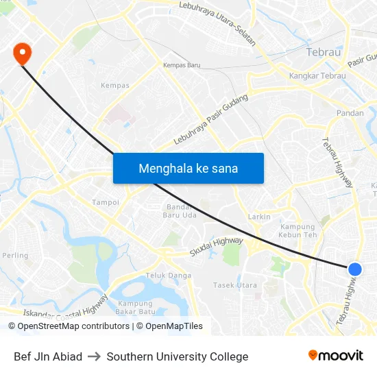 Bef Jln Abiad to Southern University College map