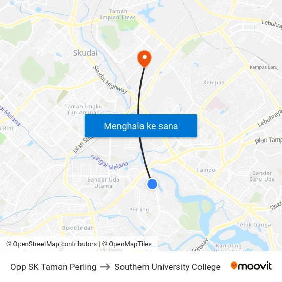 Opp SK Taman Perling to Southern University College map