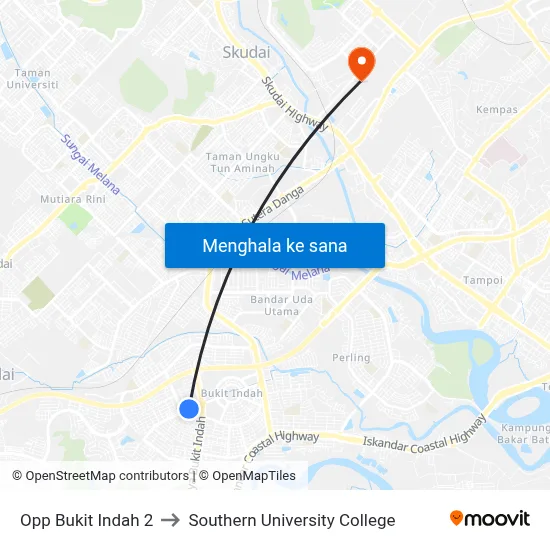 Opp Bukit Indah 2 to Southern University College map