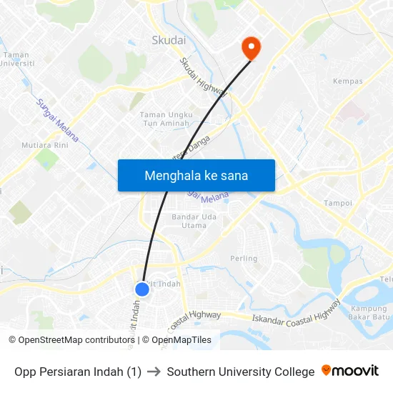 Opp Persiaran Indah (1) to Southern University College map