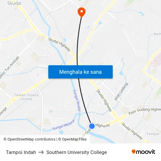 Tampoi Indah to Southern University College map
