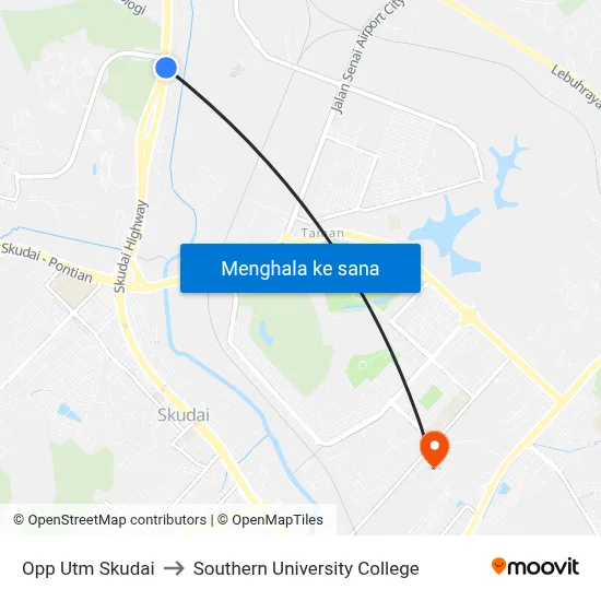 Opp Utm Skudai to Southern University College map