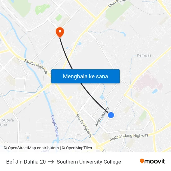 Bef Jln Dahlia 20 to Southern University College map