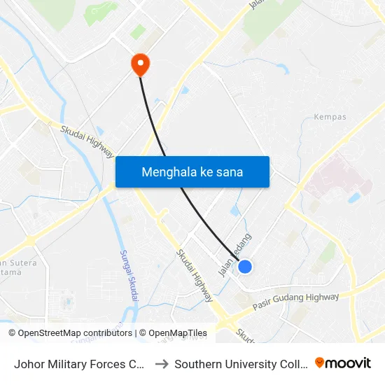Johor Military Forces Camp to Southern University College map