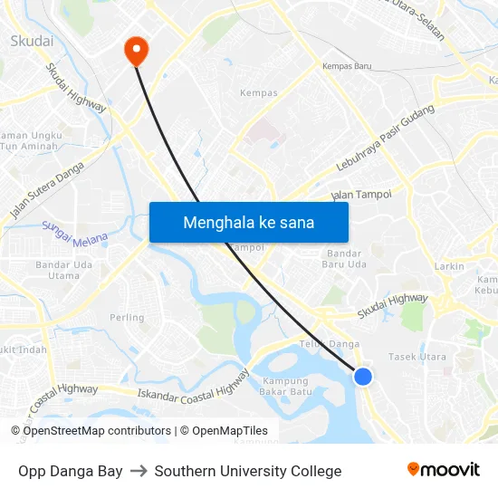 Opp Danga Bay to Southern University College map