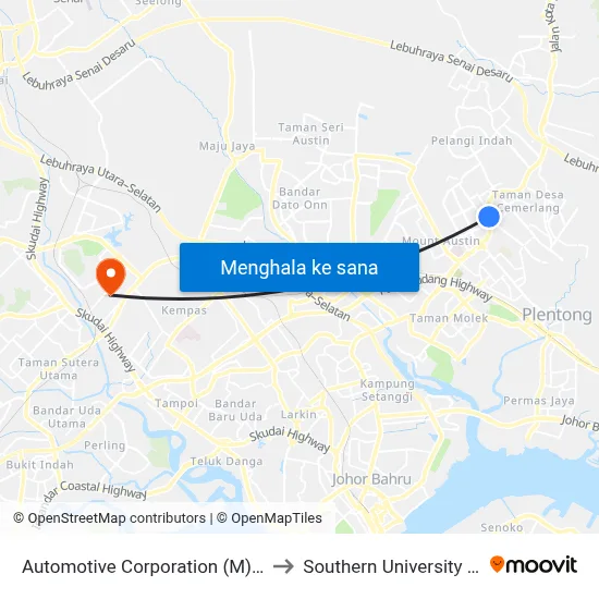 Automotive Corporation (M) Sdn. Bhd to Southern University College map