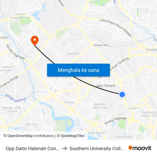 Opp Datin Halimah Condo to Southern University College map
