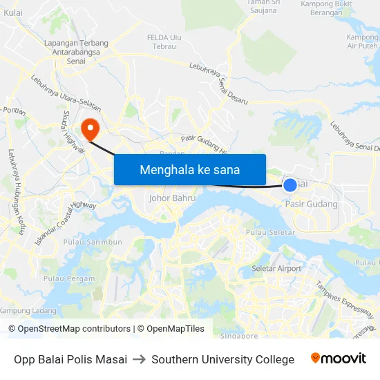 Opp Balai Polis Masai to Southern University College map