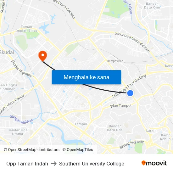 Opp Taman Indah to Southern University College map