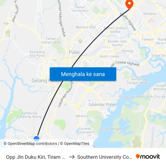 Opp Jln Duku Kiri, Tiram Duku to Southern University College map