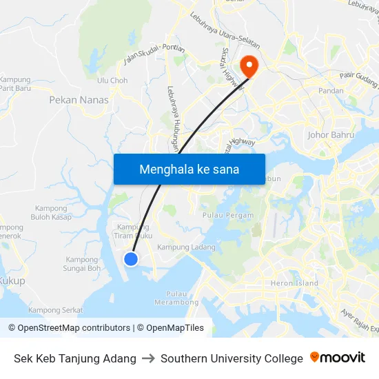 Sek Keb Tanjung Adang to Southern University College map