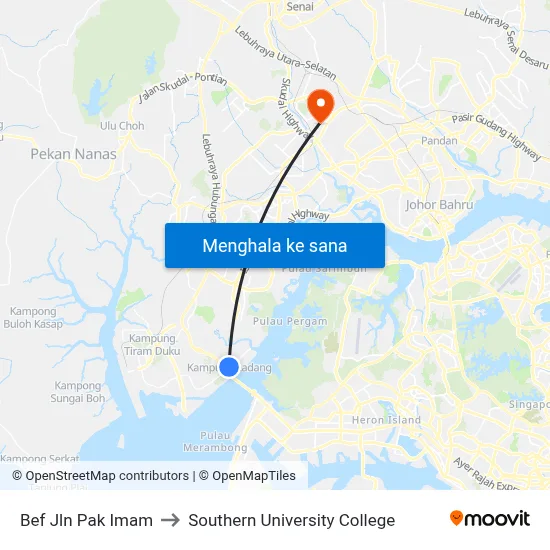 Bef Jln Pak Imam to Southern University College map