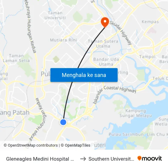Gleneagles Medini Hospital Main Entrance to Southern University College map