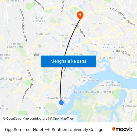 Opp Somerset Hotel to Southern University College map