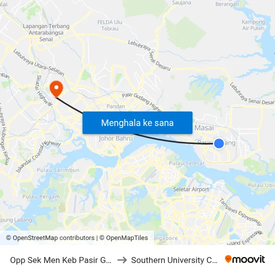 Opp Sek Men Keb Pasir Gudang to Southern University College map