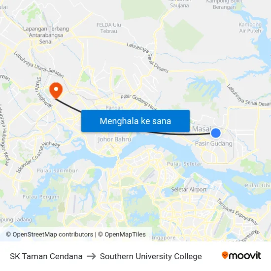 SK Taman Cendana to Southern University College map