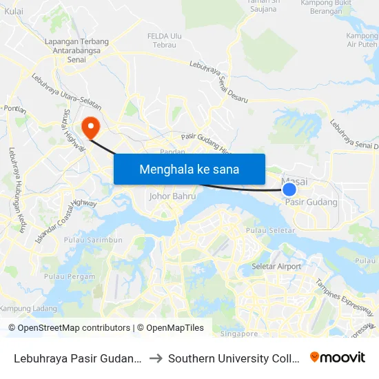 Lebuhraya Pasir Gudang 2 to Southern University College map