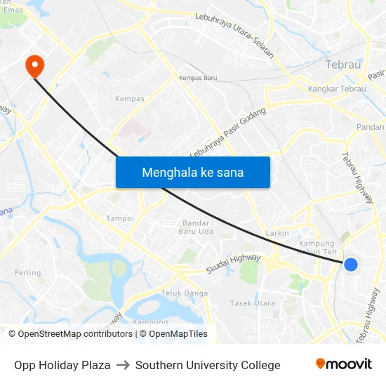 Opp Holiday Plaza to Southern University College map