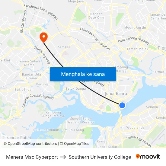 Menera Msc Cyberport to Southern University College map