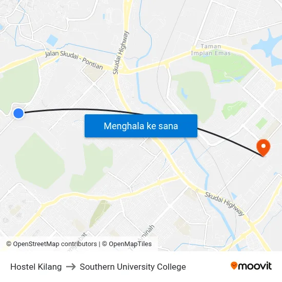 Hostel Kilang to Southern University College map