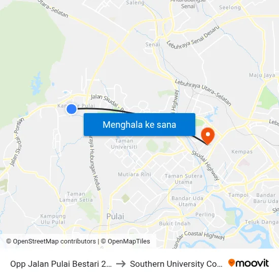 Opp Jalan Pulai Bestari 22 (2) to Southern University College map