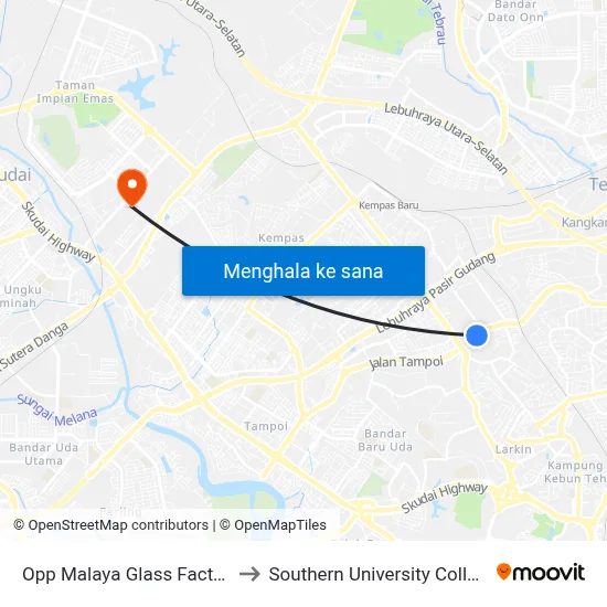 Opp Malaya Glass Factory to Southern University College map