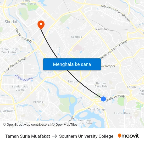 Taman Suria Muafakat to Southern University College map