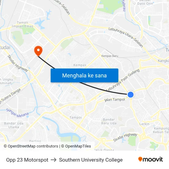 Opp 23 Motorspot to Southern University College map