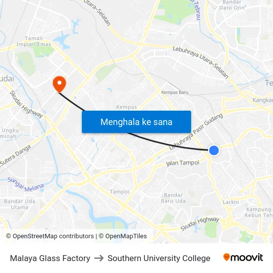 Malaya Glass Factory to Southern University College map
