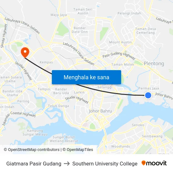 Giatmara Pasir Gudang to Southern University College map