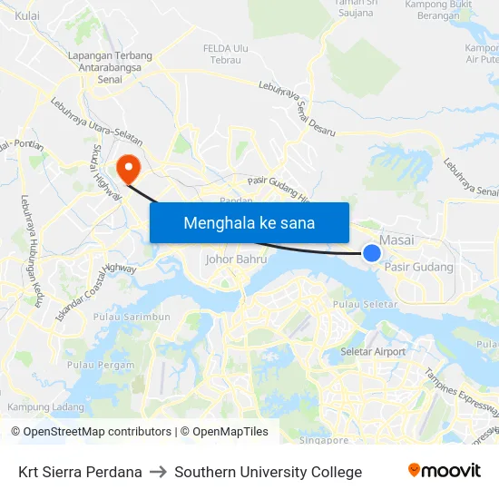 Krt Sierra Perdana to Southern University College map