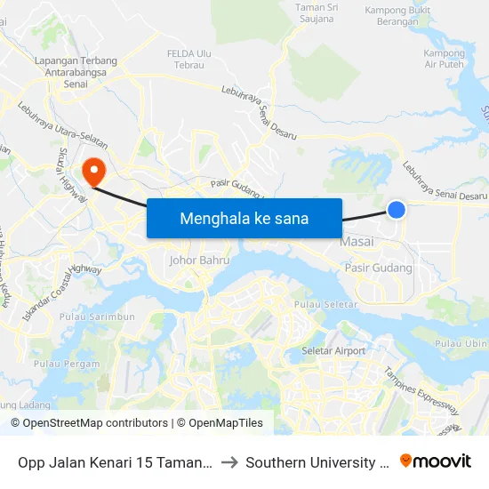 Opp Jalan Kenari 15 Taman Scientex to Southern University College map