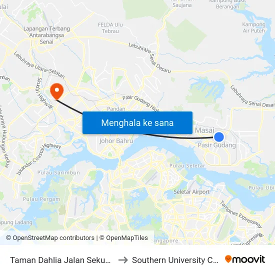 Taman Dahlia Jalan Sekuntum 2 to Southern University College map