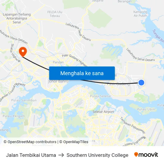 Jalan Tembikai Utama to Southern University College map
