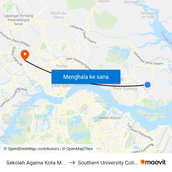 Sekolah Agama Kota Masai to Southern University College map