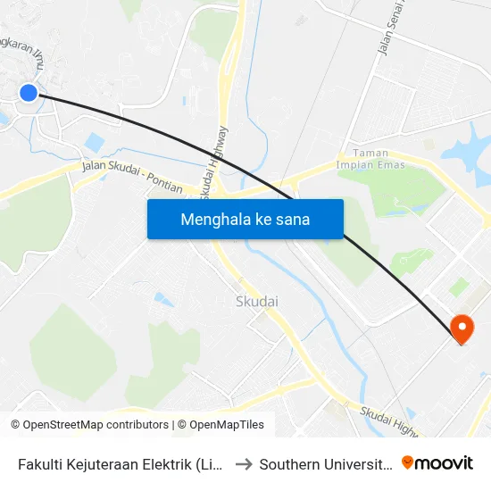 Fakulti Kejuteraan Elektrik (Lingkaran Ilmu) to Southern University College map