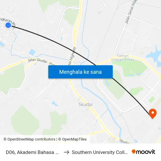 D06, Akademi Bahasa Utm to Southern University College map