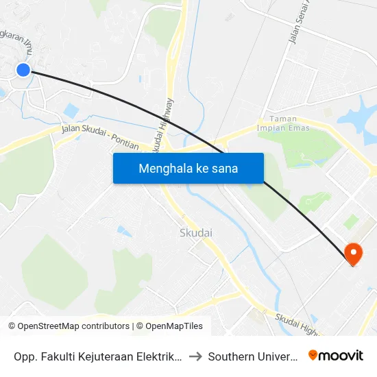 Opp. Fakulti Kejuteraan Elektrik (Jalan Kempas 1) to Southern University College map