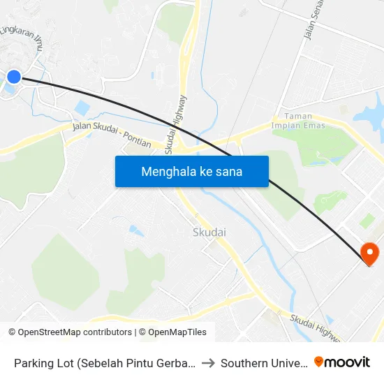 Parking Lot (Sebelah Pintu Gerbang Utm), Lingkaran Ilmu to Southern University College map