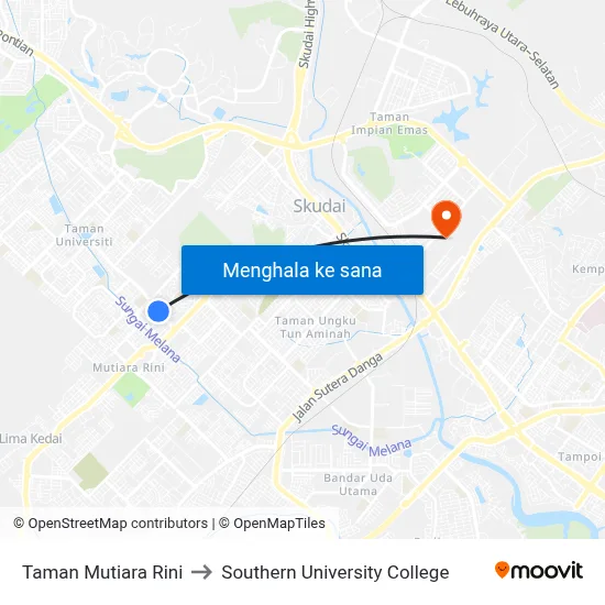 Taman Mutiara Rini to Southern University College map
